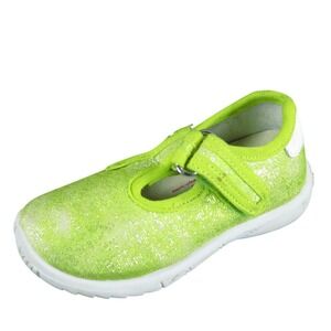 Naturino Girls Mary‎ Jane  Sz T 20 Medium Yellow Fabric Hook & Loop